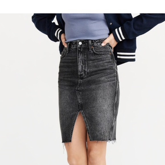 h&m denim pencil skirt